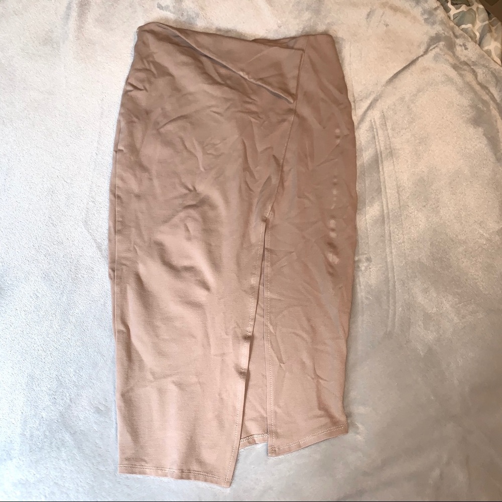 Tan pencil skirt